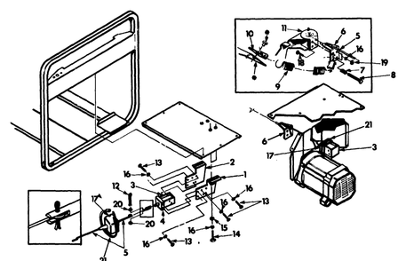Idle Control Assembly Diagram and Parts List for 9404-1-3ZC40  Briggs and Stratton Generator
